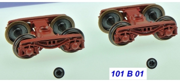 Train électrique : REE XB-101-B-01 - Set de 2 Bogies Y27 E - 4 Boites SKF - Brun UIC