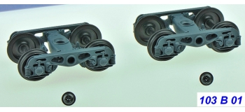 Train électrique : REE XB-103-B-03 - Set de 2 Bogies Y23 M - 4 Boites SKF - Noir