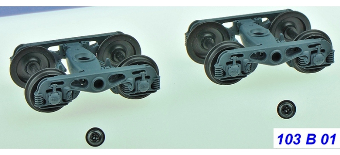 Train électrique : REE XB-103-B-03 - Set de 2 Bogies Y23 M - 4 Boites SKF - Noir