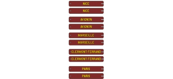 Train électrique : REE XB-028 - Plaques Itinéraire Voiture Postale SUD-EST 2 - NCS 6030-R10B