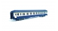 Modélisme ferroviaire : REE VB-229 - Voiture UIC couchettes bleu / gris béton, Logo casque,toit haut