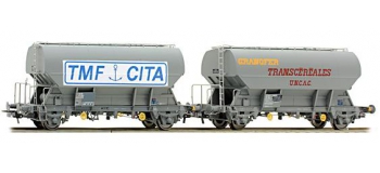 Train électrique : SUDEXPRESS SU787010 - Set de 2 wagons trémies Transcéréales UNAC et TMF-CITA SNCF