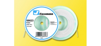 Cable pour modélisme ferroviaire : VIESSMANN VIE68623 - Fil électrique blanc