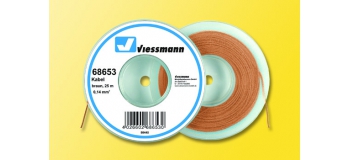 Cable pour modélisme ferroviaire : VIESSMANN VIE68653 - Fil électrique brun