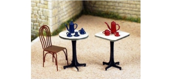 maquettes : ABE805 - 1 Table ronde + 2 chaises 