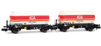 HN6720 - Coffret de 2 wagons-citernes à gaz, SNCF « AGA Progas » - Arnold