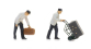 ART7875010 - Personnel de quai avec bagages (à peindre) - Artitec