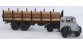 Modélisme ferroviaire : SAI 2581 - Semi-remorque avec tracteur Berliet TLR 8 a gris clair, avec remorque transport de grumes et grumes