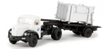 Modélisme ferroviaire : SAI 2585/ BRE85427 - Semi-remorque Berliet TLR 8 - SNCF AVEC CONTAINER