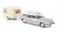 SAI 2888 - Citroen ID 21 break, gris argent, toit blanc avec caravane Eriba - Brekina