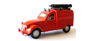 Train électrique : SAI 2048 - Citroën 2 CV Fourgonnette 1961 AZU Pompiers 