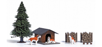 BU1198 - Lot de 3 chiens St-Bernard - Busch