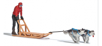 BU7816 - Chiens et traineau avc conduction veste rouge - Busch