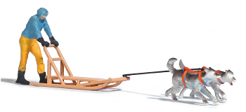 BU7817 - Chiens et traineau avec conducteur veste bleue - Busch