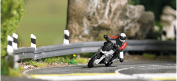 BU7940 - Motard penché sur moto argentée - Busch