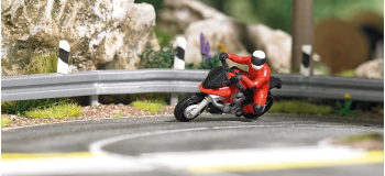 BU7941 - Motard penché sur moto moderne rouge - Busch