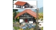 MAISON AVEC AUVENT POUR VOITURE BRUN/ROUGE