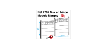 Modélisme ferroviaire : DECAPOD DECA2792 - Mur en béton modèle Margny 
