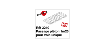 Modélisme ferroviaire : DECAPOD DECA3240 - Passage piéton 1m20 pour voie unique 