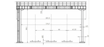 DECA4130 - Portique riveté pour 3 voies (poutre de 17m50) - Decapod