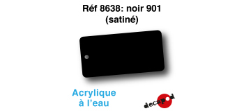 DECA8638 - Noir 901 (satiné), Peinture acrylique à l'eau - Decapod
