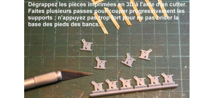 Bancs en bois Decapod 5716 maquettisme