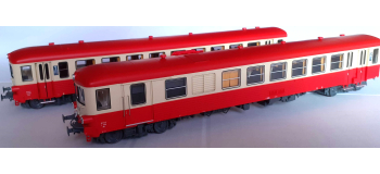 Modélisme ferroviaire : LS MODELS 10037S - Autorail diesel EAD X4434 + XR8355 SNCF rouge/crème DCC Son