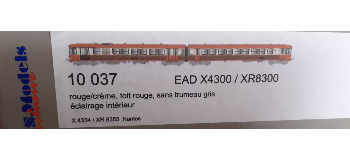 Autorail diesel EAD X4334 + XR8355 SNCF rouge/crème
