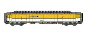 Train électrique :  LS MODEL -LSM40418 - Voiture OCEM livrée jaune/blanc, toit gris, logo 