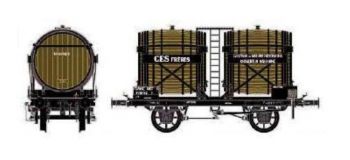 Train électrique : LS MODEL LSM30553 - Wagon bi-foudres sans guérite, brun, NORD 