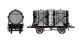 Train électrique :  LS MODEL LSM30558 - Wagon bi-foudres sans guérite, gris, 
