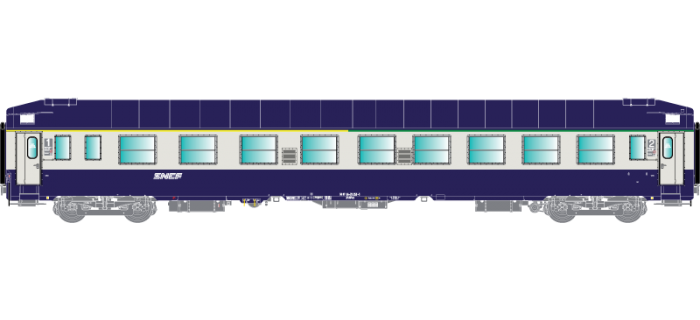 REE Modeles NW261 Set De 2 Voitures Voyageurs UIC, SNCF, A4B5 Et B5 Verte Alu Logo Jaune Encadre Epiv N 1 160