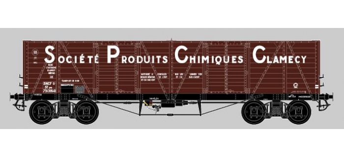 COLLECTION R37-HO43001 - Coffret de 2 wagons tombereaux «Clamecy » Ep. III Société Produits Chimiques Clamecy