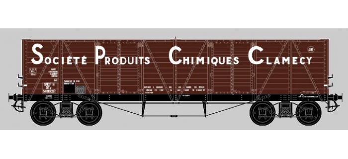 COLLECTION R37-HO43002 - Coffret de 2 wagons tombereaux «Clamecy » Ep. III Société Produits Chimiques Clamecy