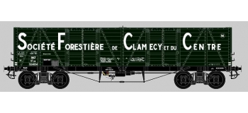Modélisme ferroviaire : COLLECTION R37-HO43004 - Coffret de 2 wagons tombereaux «Clamecy » Ep. III Société Forrestière de Clamecy et du Centre