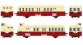 Modélisme ferroviaire : R37 Collection R37-HO41007 - XBD 5623 et remorques XRBD 9222 version à faces lisses, dépôt Nîmes (rouge crème) Ep IIIc