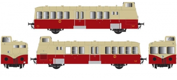 Modélisme ferroviaire : R37 Collection R37-HO41005S - Autorail XBD 5629 version à faces lisses, DCC, dépôt Montauban (rouge crème) Ep IIIb