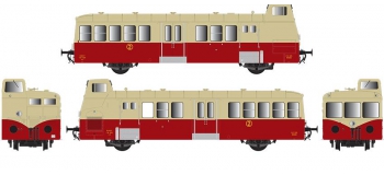 Modélisme ferroviaire : R37 Collection R37-HO41005 - Autorail XBD 5629 version à faces lisses, dépôt Montauban (rouge crème) Ep IIIb