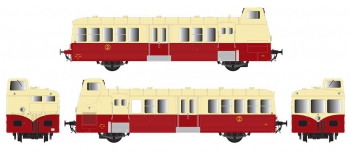 Modélisme ferroviaire : R37 Collection R37-HO41012S - Autorail X BD 5656 version à faces ondulées, DCC, dépôt de Nîmes (rouge crème) Ep IIIc 