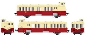 Modélisme ferroviaire : R37 Collection R37-HO41011 - Autorail X BD 5657 version à faces ondulées, dépôt d'Agen (rouge crème) Ep IIIc