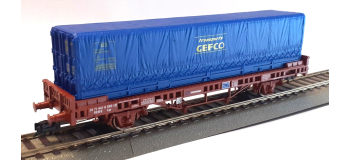 DEP-EL1442K - Wagon plat RENFE avec container GEFCO - Electrotren