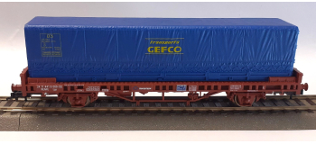 DEP-EL1442K - Wagon plat RENFE avec container GEFCO - Electrotren