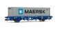 electrotren EL1552 Wagon MC1, type Lgs, avec conteneur MAERSK, RENFE