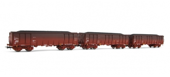 electrotren EL6905 Coffret 3 wagons vieillis, type Ealos, avec chargement de charbon, RENFE