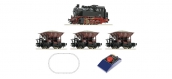 Modélisme ferroviaire : ROCO - R51159 - Coffret de départ analogique: Locomotive à vapeur série 80 avec train de marchandises, DB