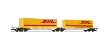 Modélisme ferroviaire : FLEISCHMANN FL 825332 - Set de 2 wagons porte containers DHL 