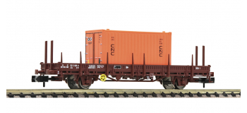 Wagon à ranchers pivotants SNCF, Type Us, avec 1 conteneur 20'