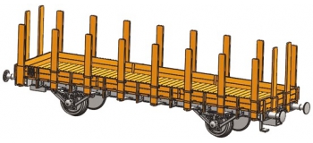 Train électrique : FLEISCHMANN FL520903 - Wagon plat à ranchers AL