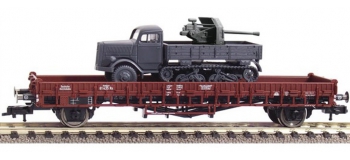 Modélisme ferroviaire : FLEISCHMANN FL526204 - Wagon plat+opel Blitz DRG 