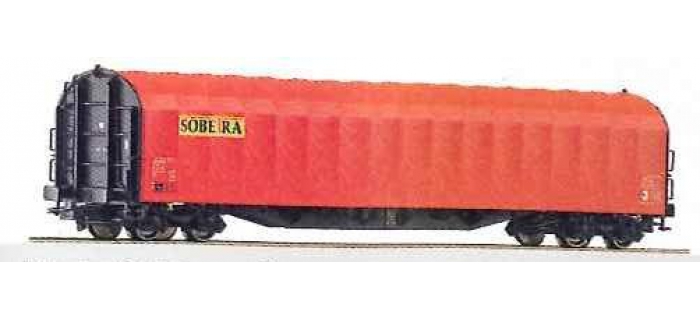 Wagon Bâché Roco SOBETRA 66320 – Long, Rouge, HO (neuf)